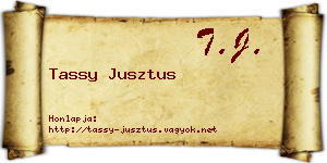 Tassy Jusztus névjegykártya